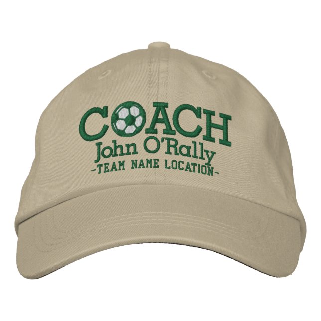 Soccer Personalize Coach Hat Name Team (Front)