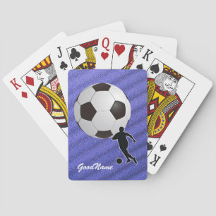 Soccer, personalize with name playing cards