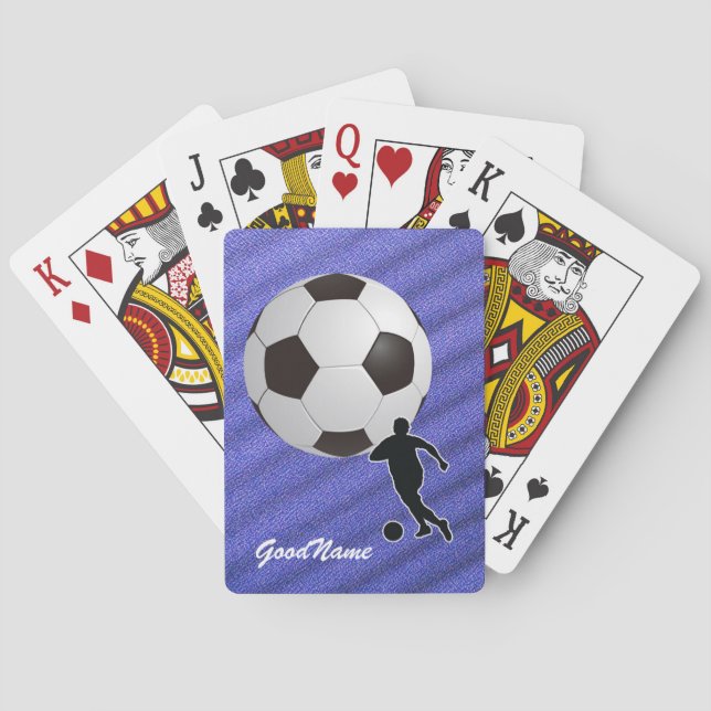 Soccer, personalize with name playing cards (Back)