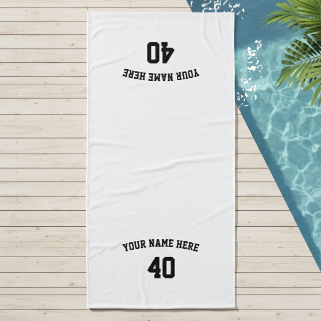 Soccer Personalized Black and White Towel  (Creator Uploaded)