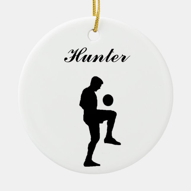 Soccer Personalized Christmas Ornament (male) (Front)