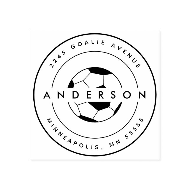 Soccer Personalized Name Sports Rubber Stamp (Imprint)