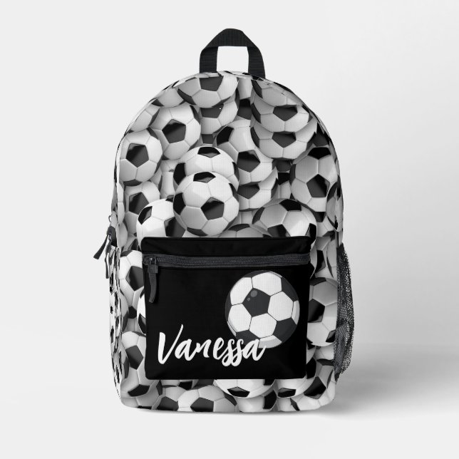 Soccer Personalized  Printed Backpack (Front)