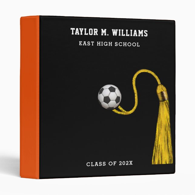 Soccer personnalisé Scrapbook senior 3 Classeur de (Devant/Côté)