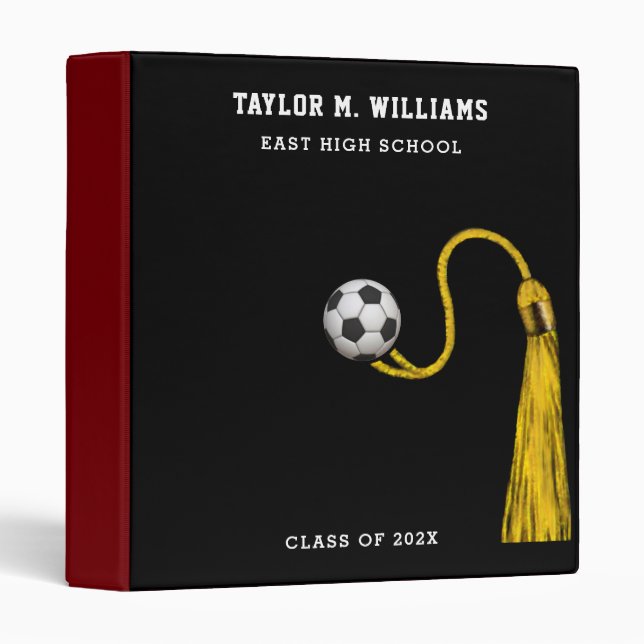 Soccer personnalisé Scrapbook senior 3 Classeur de (Devant/Côté)