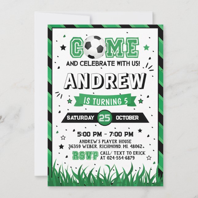 Soccer personnel Anniversaire Invitation (Devant)