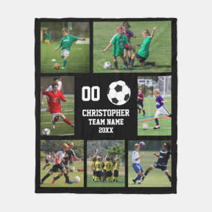 Soccer photo collage polaire couverture