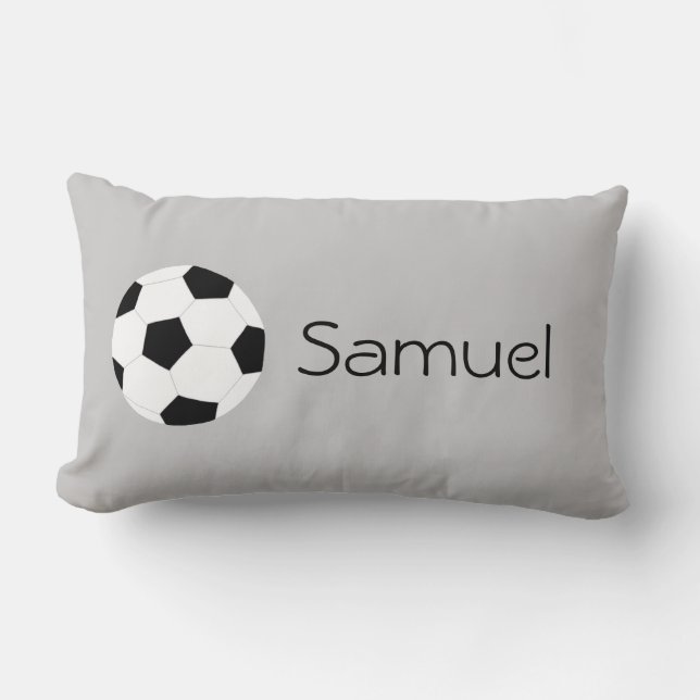 Soccer Pillow: Grey Lumbar Pillow (Front)