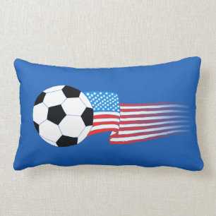 Soccer Pillow: Navy USA Lumbar Pillow