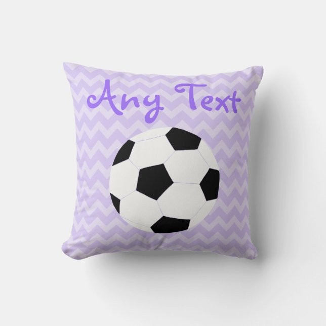 Soccer Pillow: Purple Custom Throw Pillow (Front)