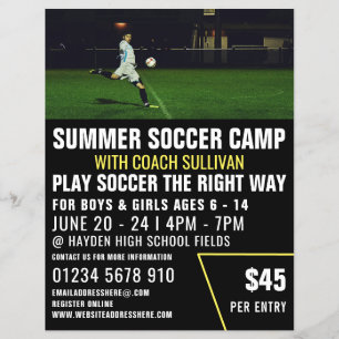 Soccer Pitch, Soccer Camp Advertising Flyer