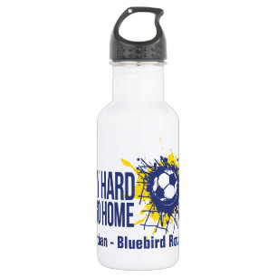 Soccer play hard team and named drinks bottle