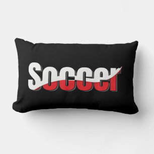 Soccer Player Abstract Swish - Word Art Lumbar Pillow
