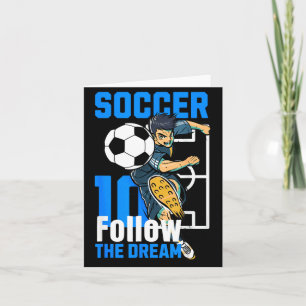 Soccer Player Action Art Follow The Dream Design Card