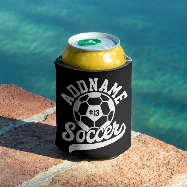 Soccer Player ADD NAME Football Team Personalized Can Cooler (In Situ Pool)