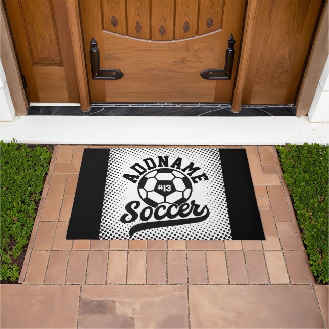 Soccer Player ADD NAME Football Team Personalized Doormat (Outdoor)