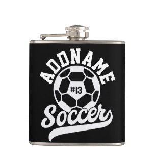 Soccer Player ADD NAME Football Team Personalized Hip Flask