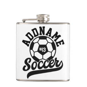 Soccer Player ADD NAME Football Team Personalized Hip Flask