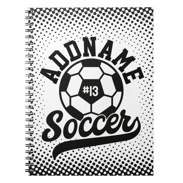 Soccer Player ADD NAME Football Team Personalized Notebook (Front)