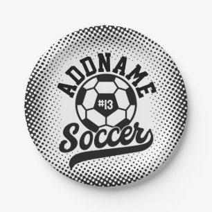 Soccer Player ADD NAME Football Team Personalized Paper Plate