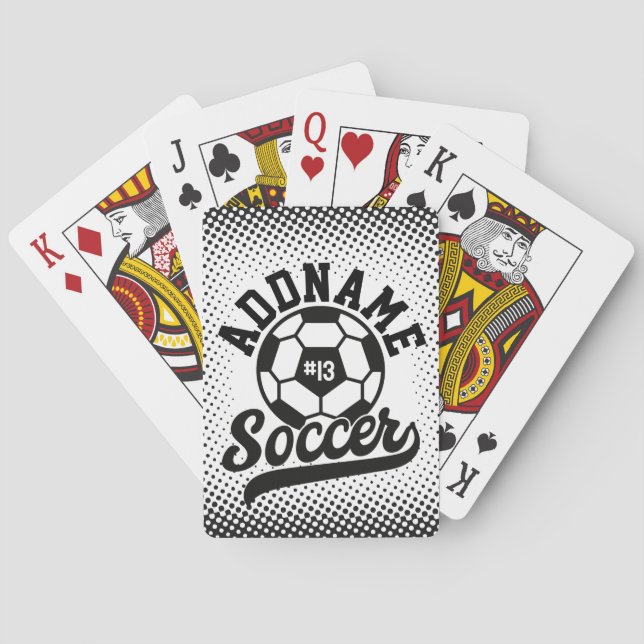Soccer Player ADD NAME Football Team Personalized Playing Cards (Back)