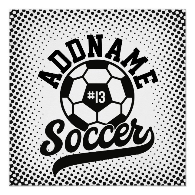 Soccer Player ADD NAME Football Team Personalized Poster (Front)