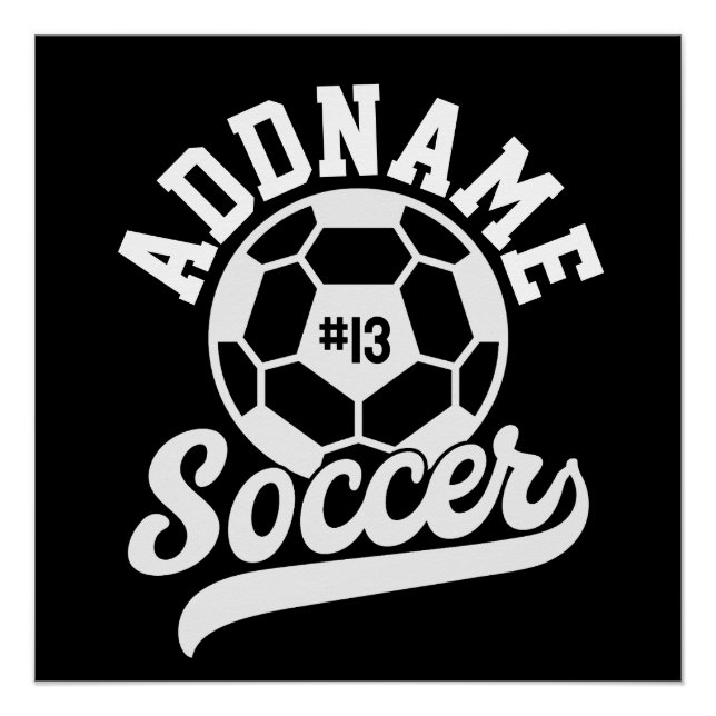 Soccer Player ADD NAME Football Team Personalized Poster (Front)