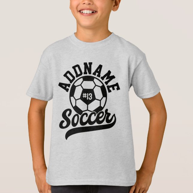 Soccer Player ADD NAME Football Team Personalized T-Shirt (Front)
