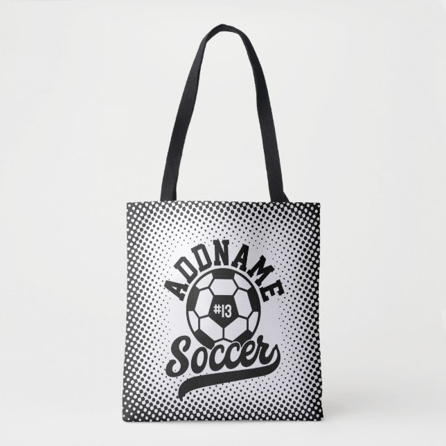 Soccer Player ADD NAME Football Team Personalized Tote Bag (Front)