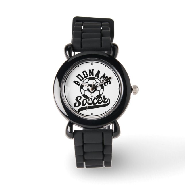 Soccer Player ADD NAME Football Team Personalized Watch (Front)