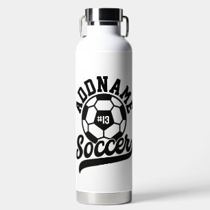 Soccer Player ADD NAME Football Team Personalized Water Bottle