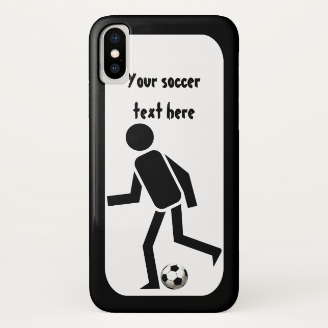 Soccer player and ball black and white custom Case-Mate iPhone case (Back)