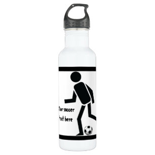 Soccer player and ball custom 710 ml water bottle