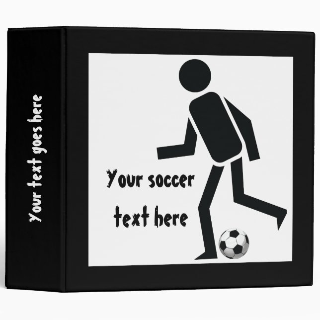 Soccer player and ball custom gift binder (Front/Spine)