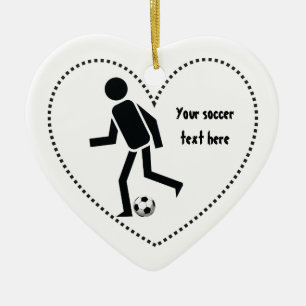 Soccer player and ball custom gift ceramic ornament