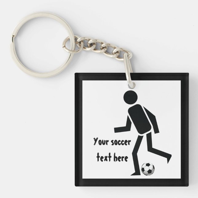 Soccer player and ball custom gift keychain (Front)