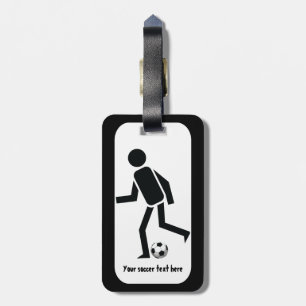 Soccer player and ball custom gift luggage tag