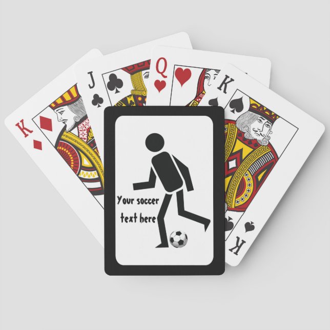 Soccer player and ball custom gift playing cards (Back)