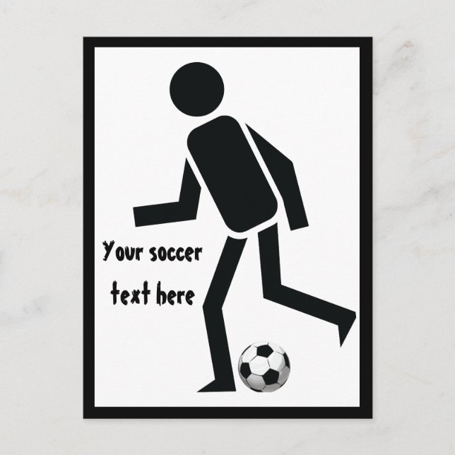 Soccer player and ball custom gift postcard (Front)
