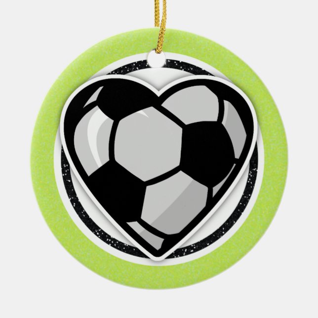 Soccer Player at Heart Christmas Ornament (Front)