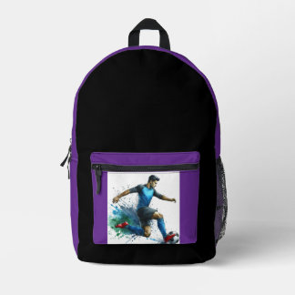 Soccer Player Backpack Running With Ball