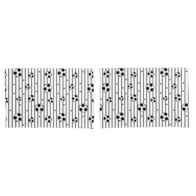 Soccer Player Black and White Football Pillowcase (Front-Set)