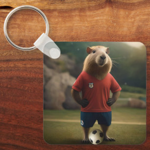 Soccer Player Capybara,  Keychain