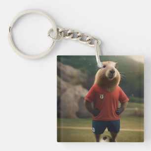 Soccer Player Capybara,  Keychain