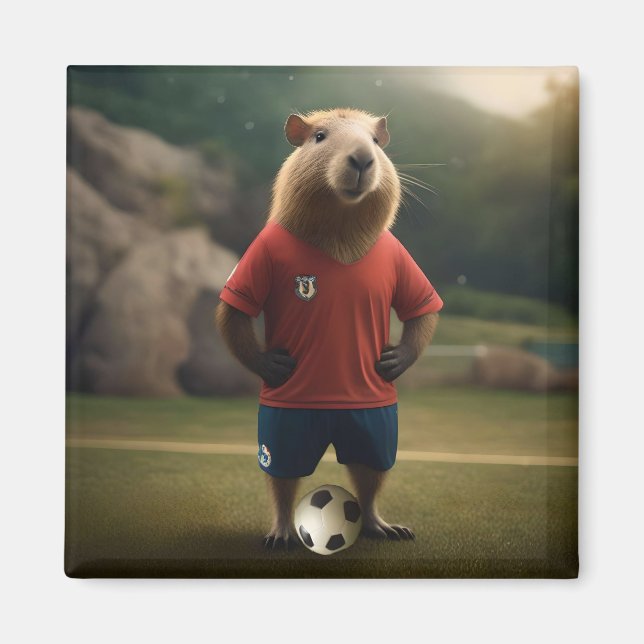 Soccer Player Capybara,  Magnet (Front)