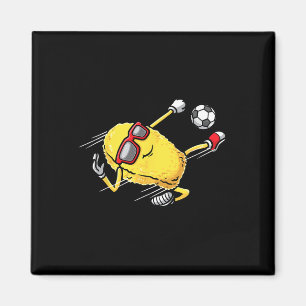 Soccer Player Chicken Nugget Playing Soccer Girls  Magnet