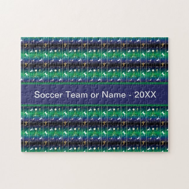Soccer Player Christmas Snowflake Pattern Jigsaw Puzzle (Horizontal)