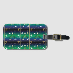 Soccer Player Christmas Snowflake Pattern Luggage Tag