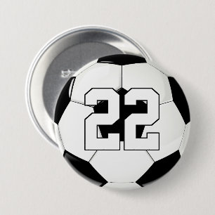 Soccer Player Custom Jersey Number/Text Sports Fan 3 Inch Round Button