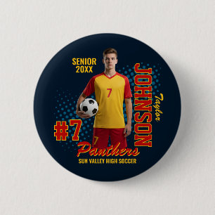 Soccer Player Custom Photo Senior Night Sports 2 Inch Round Button